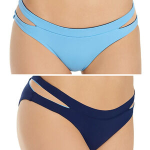 Becca Cutout Reversible Hipster Swim Bottom Size M Blue Jetsetter Maya Bikini